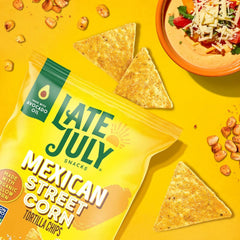 LATE JULY Snacks Mexican Street Corn Tortilla Chips, 6 Oz Bag (Pack of 4)