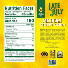 LATE JULY Snacks Mexican Street Corn Tortilla Chips, 6 Oz Bag (Pack of 4)