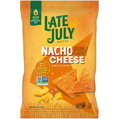 LATE JULY Snacks Nacho Cheese Tortilla Chips, 6 Oz Bag
