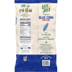 Late July Blue Corn Dippers Organic Tortilla Chips, 7.4 Oz Bag (Pack of 2)