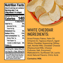 The Good Crisp Company White Cheddar Potato Chips, 5.6 oz Cans, Pack of 8 | Certified gluten-free; Non-GMO ingredients; Free from major allergens; No artificial flavors or colors