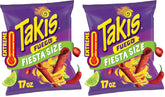Takis Fuego 17 oz Fiesta Size Bag, Hot Chili Pepper & Lime Flavored Extreme Spicy Rolled Tortilla Chips (Pack of 2)