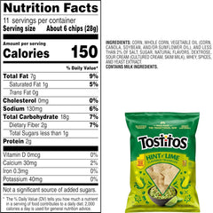 Tostitos Tortilla Chips Hint Of Lime Bag, 11 Oz