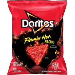 Doritos Flamin" Hot Nacho Tortilla Chips, 1.75 ounce bags (Pack of 8), Bundled by City Wide Gourmet