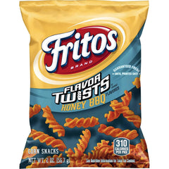 Fritos Corn Chips, Flavor Twists Honey Barbeque, 2-Ounce Large Single Serve Bags (Pack of 64)