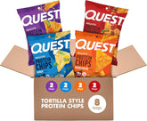 Quest Nutrition Tortilla Style Protein Chips, Salty Snack Variety Pack, Pizza, Loaded Taco, Nacho Cheese, Ranch, High Protein Snack, Low Carb, Gluten Free, 1.1 oz (Pack of 8) 2 each flavor