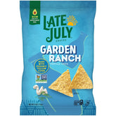 LATE JULY Snacks Garden Ranch Tortilla Chips, 6 Oz Bag