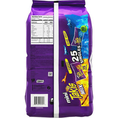 Takis Mini 25 pc / 1.23 oz Bite Size Variety Pack, Assorted Flavored Mixed Rolled Tortilla Chips – (15) Fuego, (10) Blue Heat