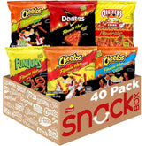 Frito Lay Flamin' Hot Mix, 6 Flavor Single Serve Cheetos, Doritos, Chester's & Funyuns Variety Pack, (40 Count)