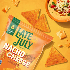 LATE JULY Snacks Nacho Cheese Tortilla Chips, 6 Oz Bag