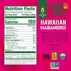 LATE JULY Snacks Hawaiian Habanero Tortilla Chips, 6 Oz Bag (Pack of 4)