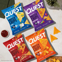 Quest Nutrition Tortilla Style Protein Chips, Salty Snack Variety Pack, Pizza, Loaded Taco, Nacho Cheese, Ranch, High Protein Snack, Low Carb, Gluten Free, 1.1 oz (Pack of 8) 2 each flavor
