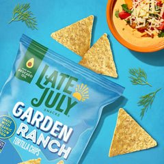 LATE JULY Snacks Garden Ranch Tortilla Chips, 6 Oz Bag