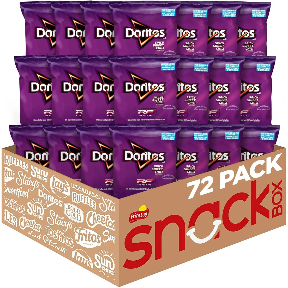 Doritos Flavored Tortilla Chips, Reduced Fat Spicy Sweet Chili, 72 Count