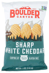 Boulder Canyon Sharp White Cheddar Kettle Chips, 6 Oz,, (2)