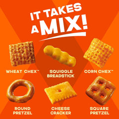 Chex Mix Cheddar Snack Mix, Savory Snack Bag, Family Size, 13.5 oz (Pack of 8)