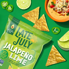LATE JULY Snacks Jalapeno Lime Tortilla Chips, 6 Oz Bag