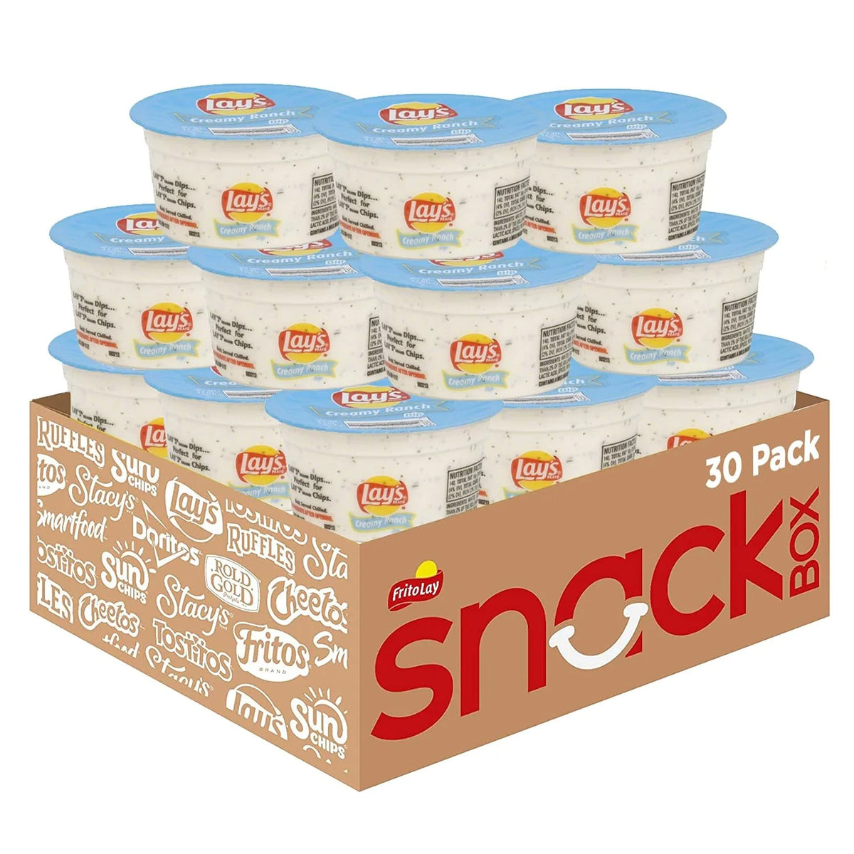 Lay's Dip Cups, Creamy Ranch, 3.7 Ounce (Pack of 30)