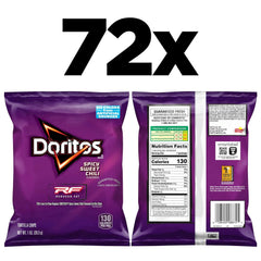 Doritos Flavored Tortilla Chips, Reduced Fat Spicy Sweet Chili, 72 Count