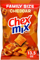 Chex Mix Cheddar Snack Mix, Savory Snack Bag, Family Size, 13.5 oz (Pack of 8)