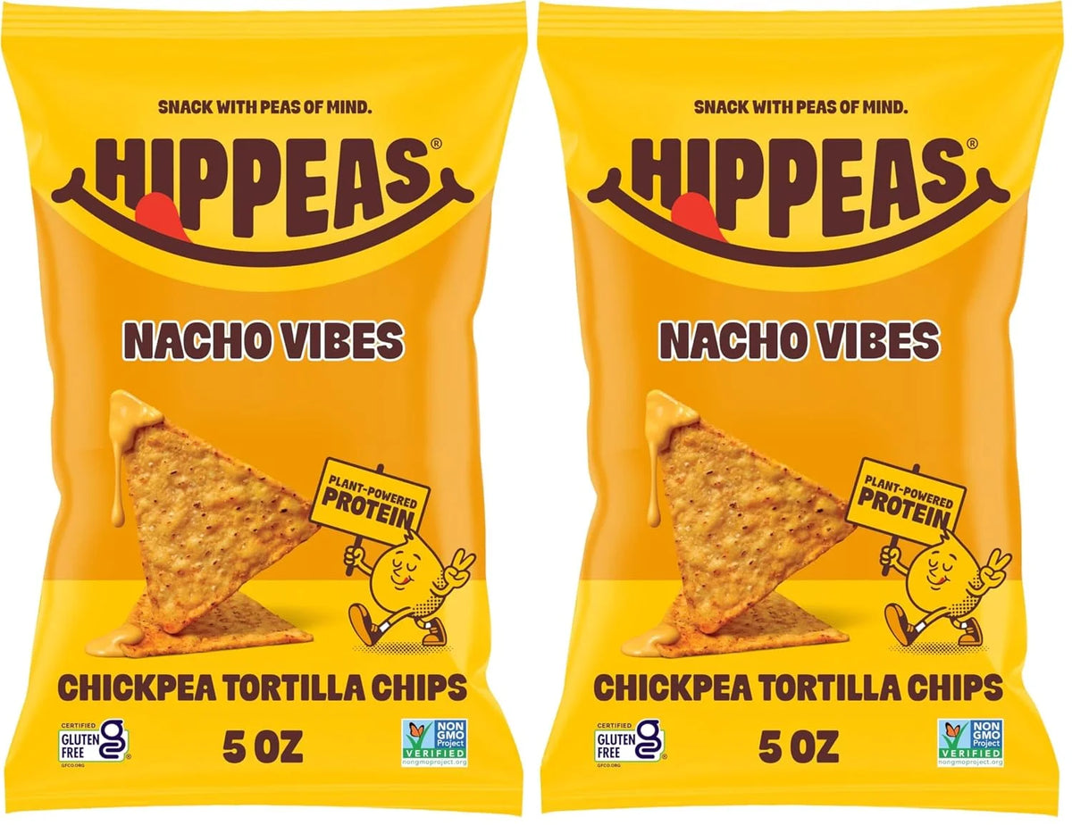 HIPPEAS Nacho Vibes Chickpea Tortilla Chips, 5 OZ (Pack of 2)