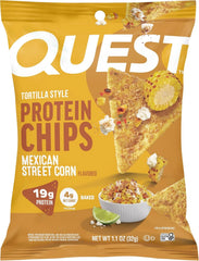 Quest Nutrition Tortilla Style Protein Chips, Mexican Street Corn Flavor, High Protein, Low Carb, Gluten Free, 1.1 Ounce (Pack of 12)