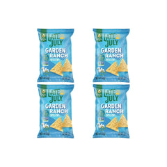 LATE JULY Snacks Garden Ranch Tortilla Chips, 6 Oz Bag (Pack of 4)