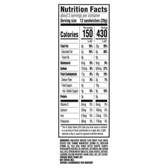 RITZ Bits Peanut Butter Sandwich Crackers, Snacks for Kids and Adults, Lunch Snacks, 12 - 3 oz Bags