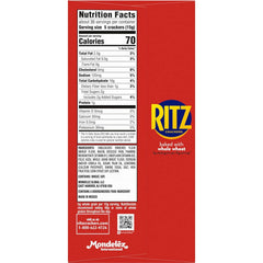 RITZ Whole Wheat Crackers, Snacks for Kids and Adults, Bulk Lunch Snacks, Family Size, 6-19.3 oz Boxes