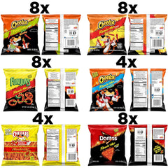 Frito Lay Flamin' Hot Mix, 6 Flavor Single Serve Cheetos, Doritos, Chester's & Funyuns Variety Pack, (40 Count)