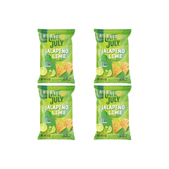 LATE JULY Snacks Jalapeno Lime Tortilla Chips, 6 Oz Bag (Pack of 4)
