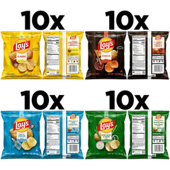 Lay's Potato Chips, 4 Flavor Variety Pack, 1 oz Single Serve Bags, (40 Pack)
