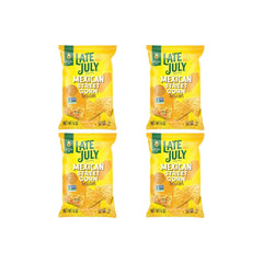 LATE JULY Snacks Mexican Street Corn Tortilla Chips, 6 Oz Bag (Pack of 4)