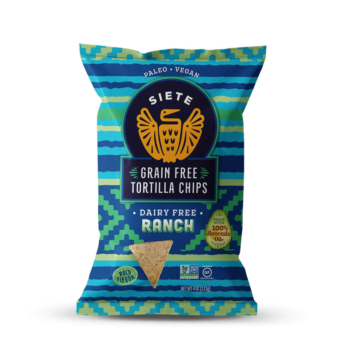 Siete Grain Free Tortilla Chips - Ranch, 4 Ounce (Pack of 12)